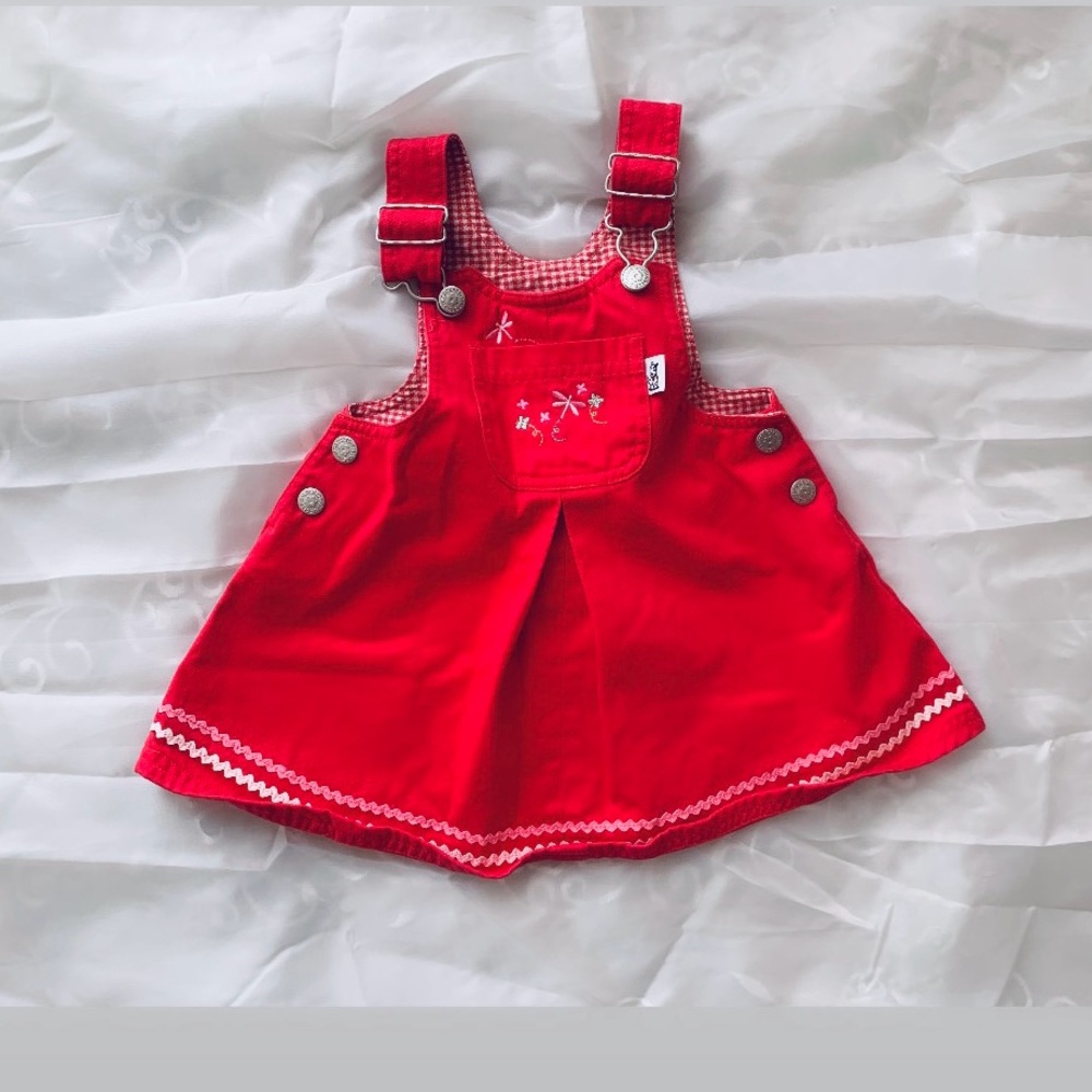 Vintage Red baby girl dress size 18 Mos